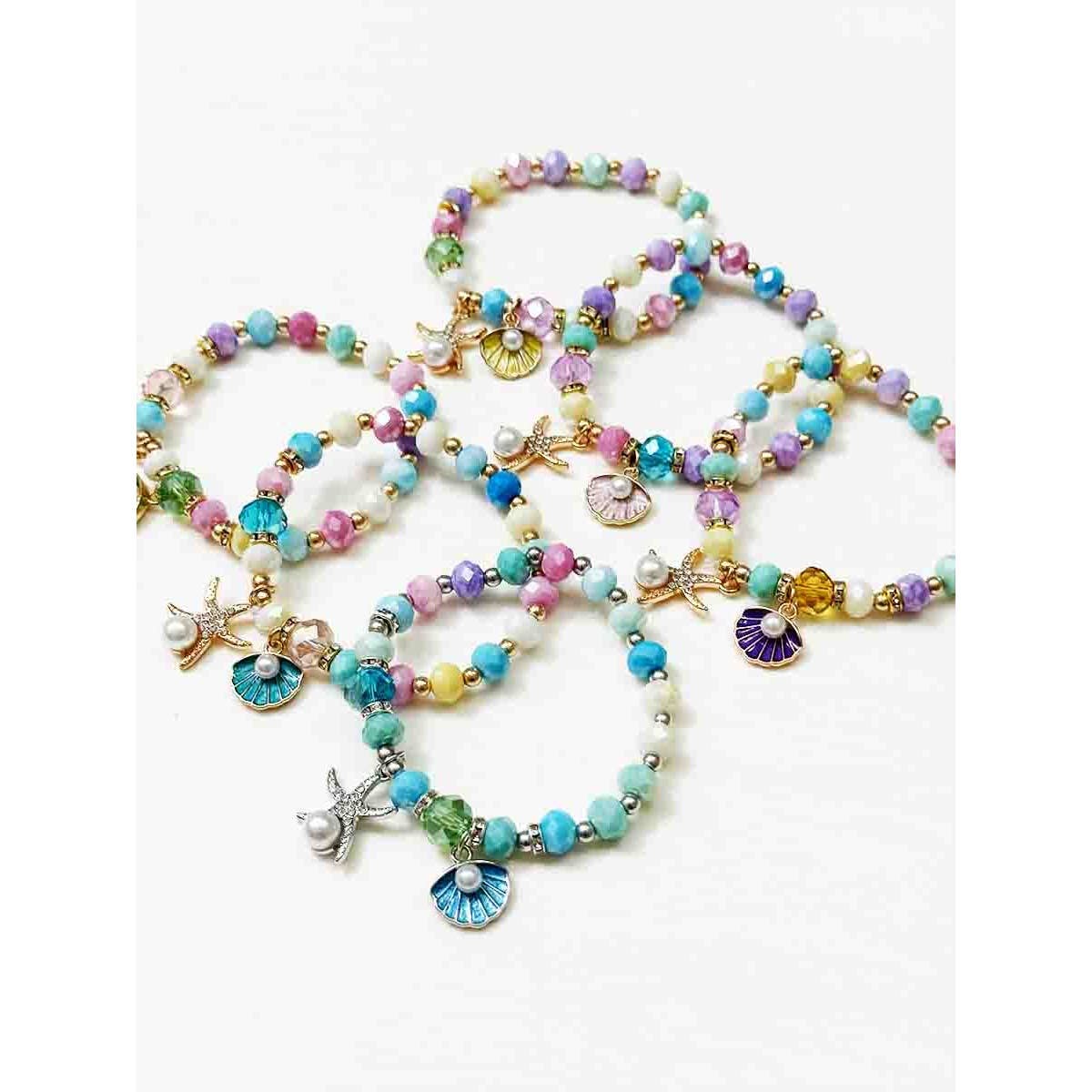 Starfish and Shell Detailed Stretch Bracelets