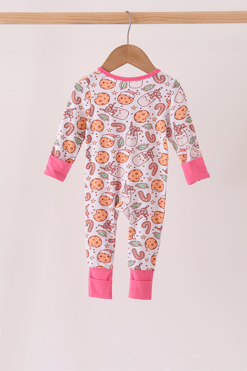 Pink milk cookie bamboo ruffle romper