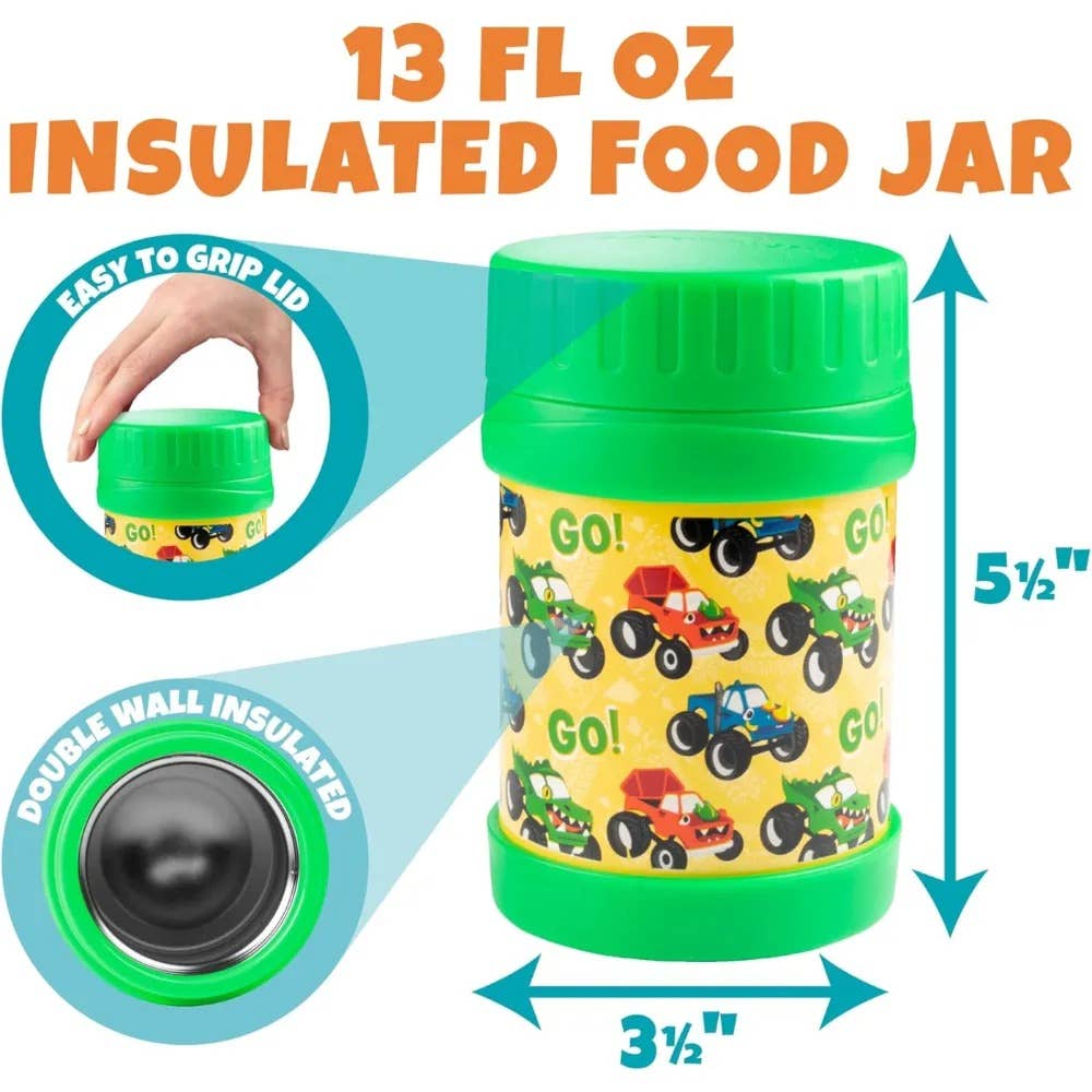 3-in-1 Lunch Kit: Bag, Food Jar, Ice Pack - Monster Truck