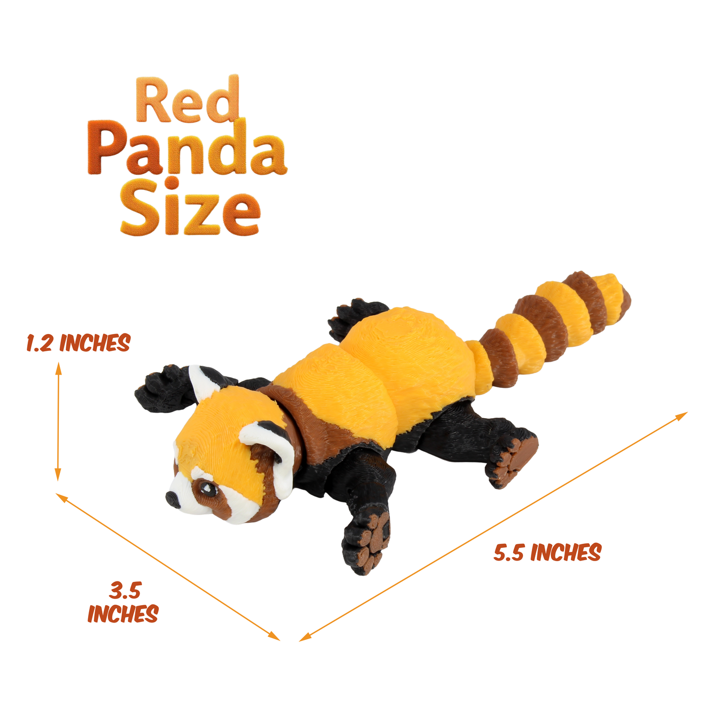 5.5 inches Large 3D Printed Articulated Red Panda