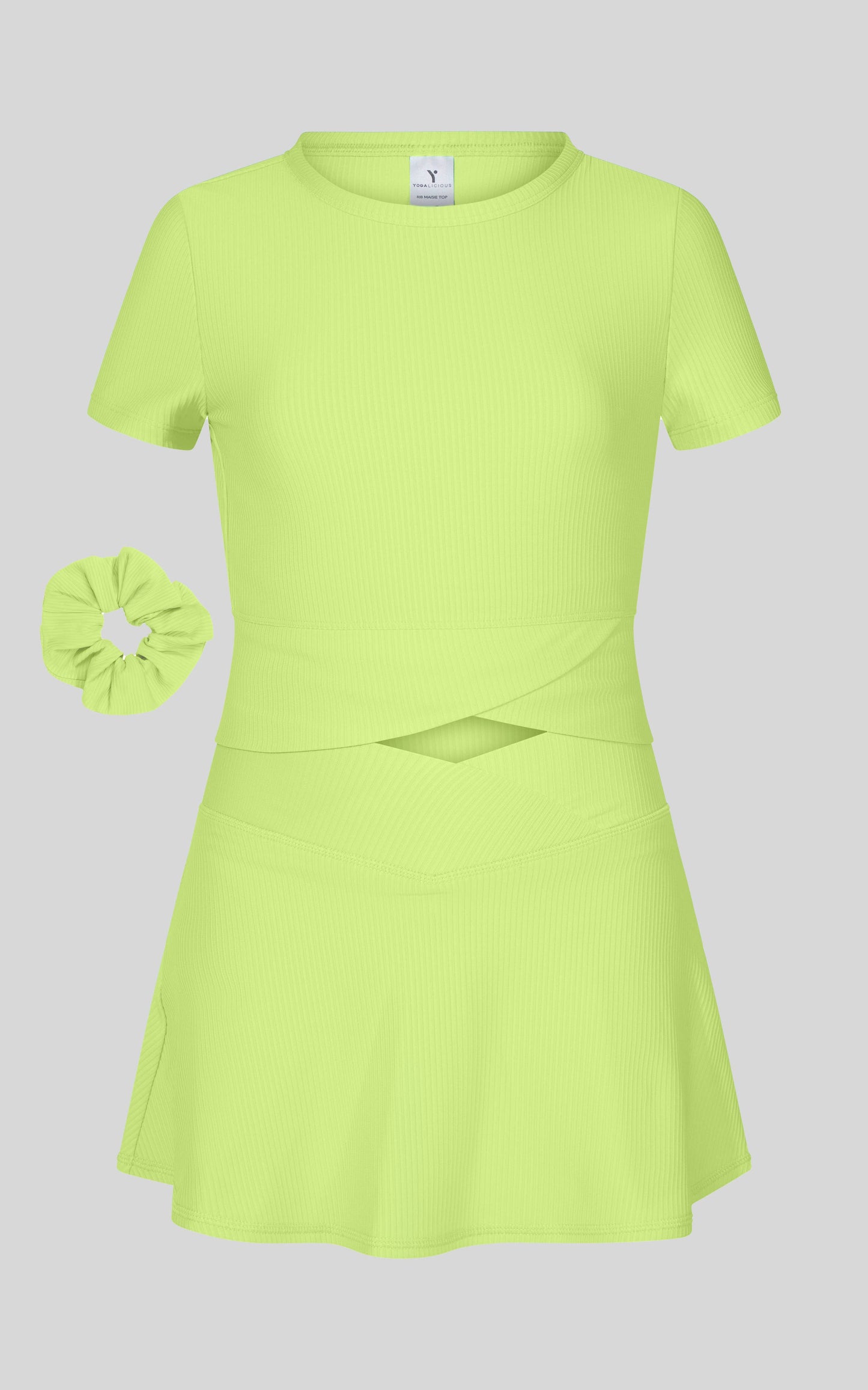 Little Girl Rib Marie Crossover Top and Skort Set