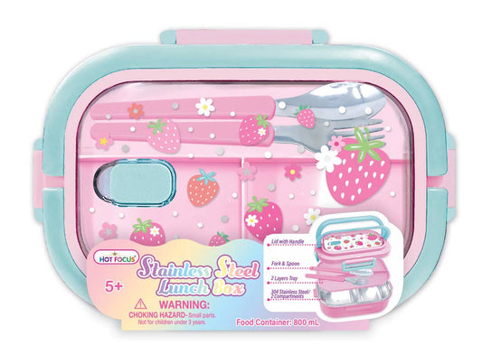 Stylish Stainless Steel Lunch Box, Strawberry