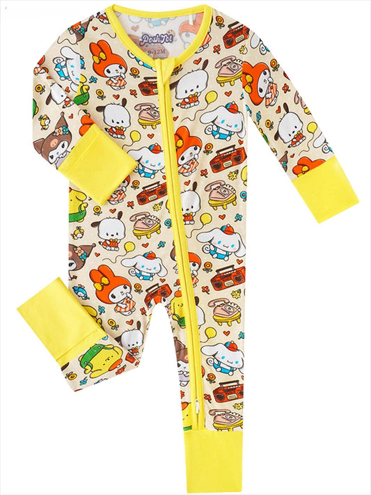 PoshTOT Sanrio Cinnamoroll Bamboo Baby Convertible Zippy Romper