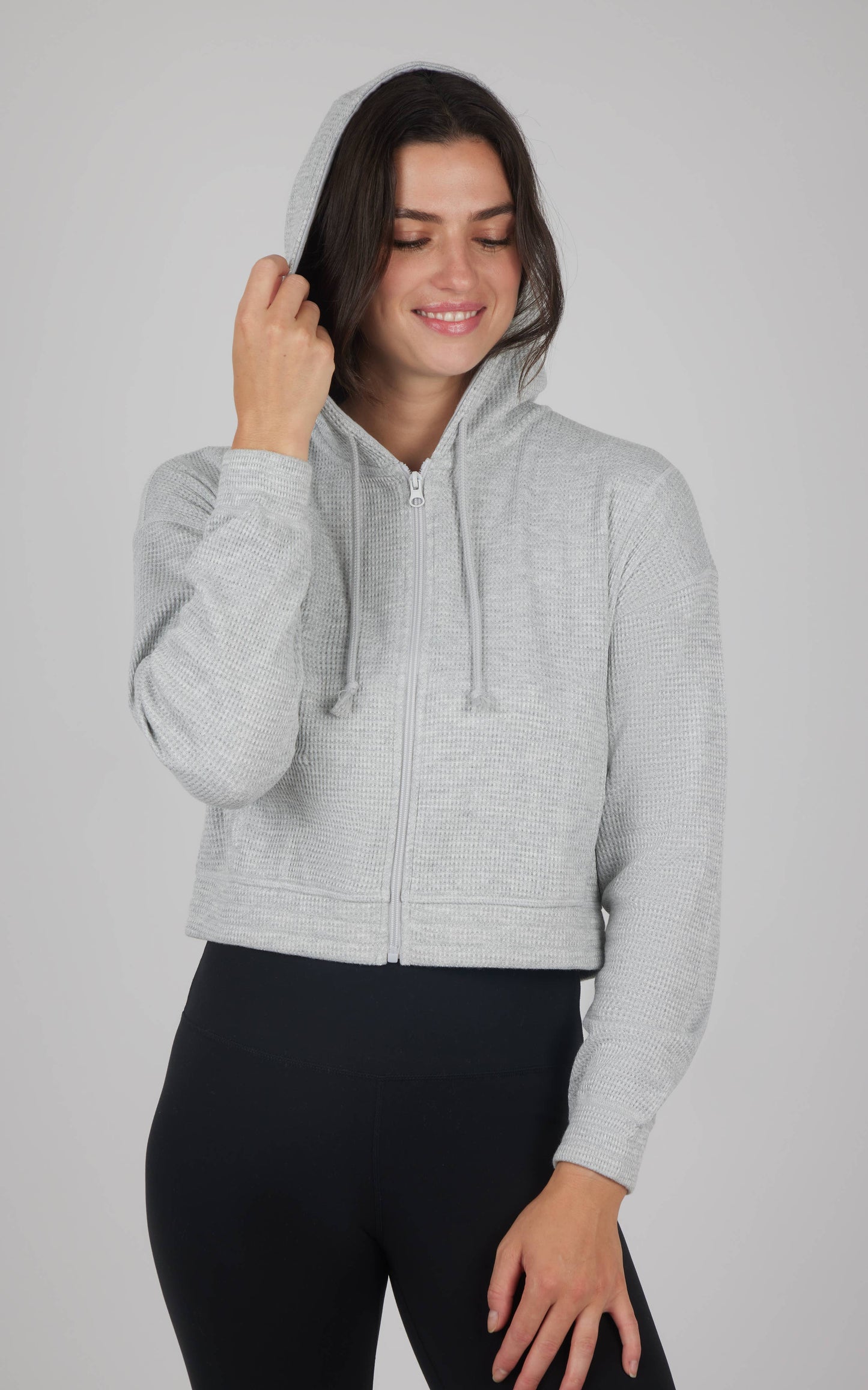 Women's Brushed Inside Waffle Hoodie Jacket