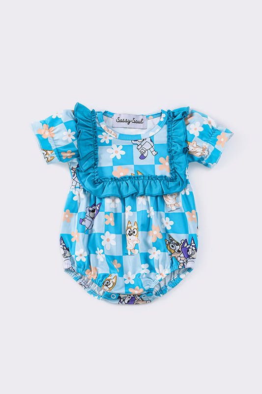 Blue character ruffle bubble