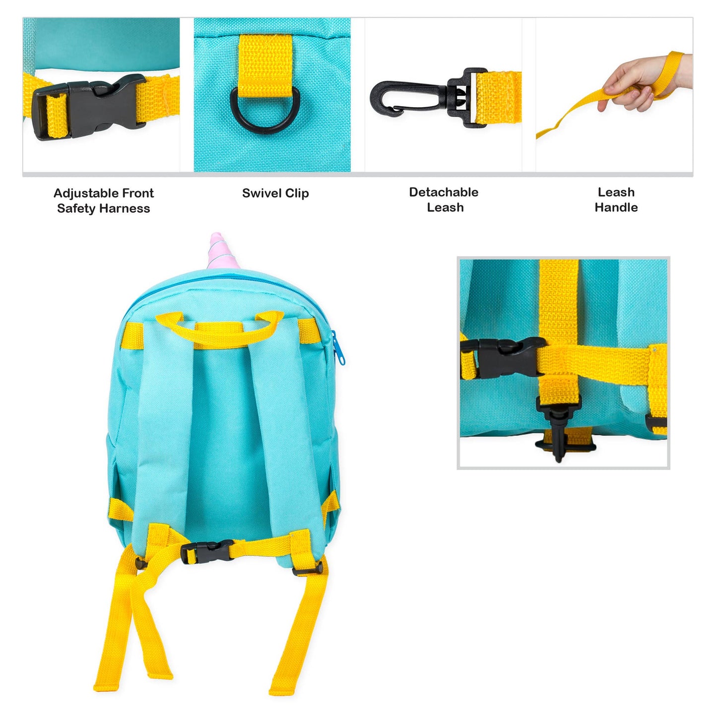 Pink Unicorn Leash BackPack