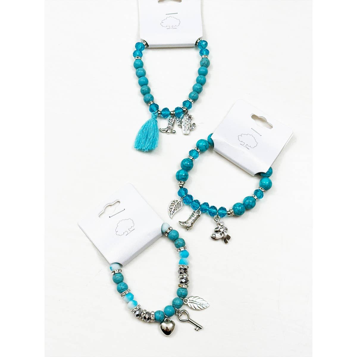 Western Boho Mix Charms Turquoise Theme Bracelets
