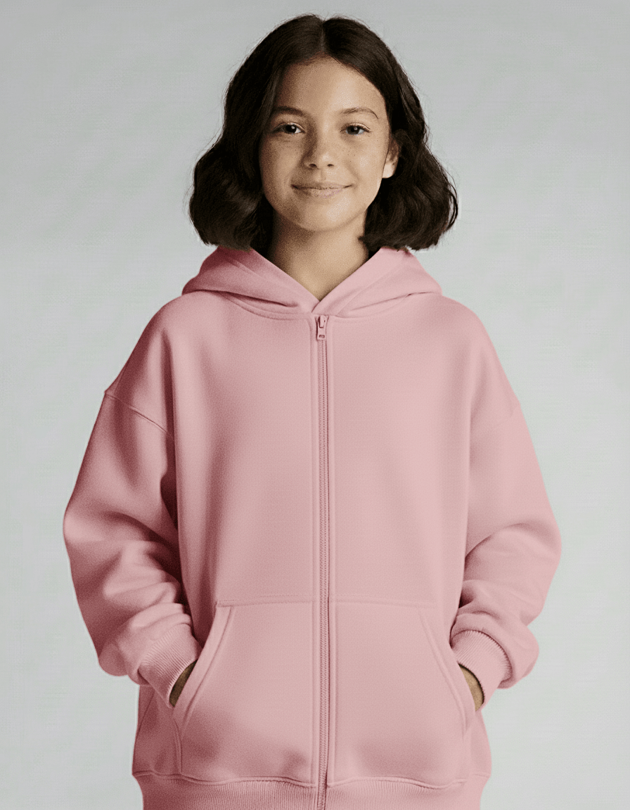 Dreamy Soft Charlie Play Solid Color - Bamboo Kids Zip Up Hoodie Sweatshirt