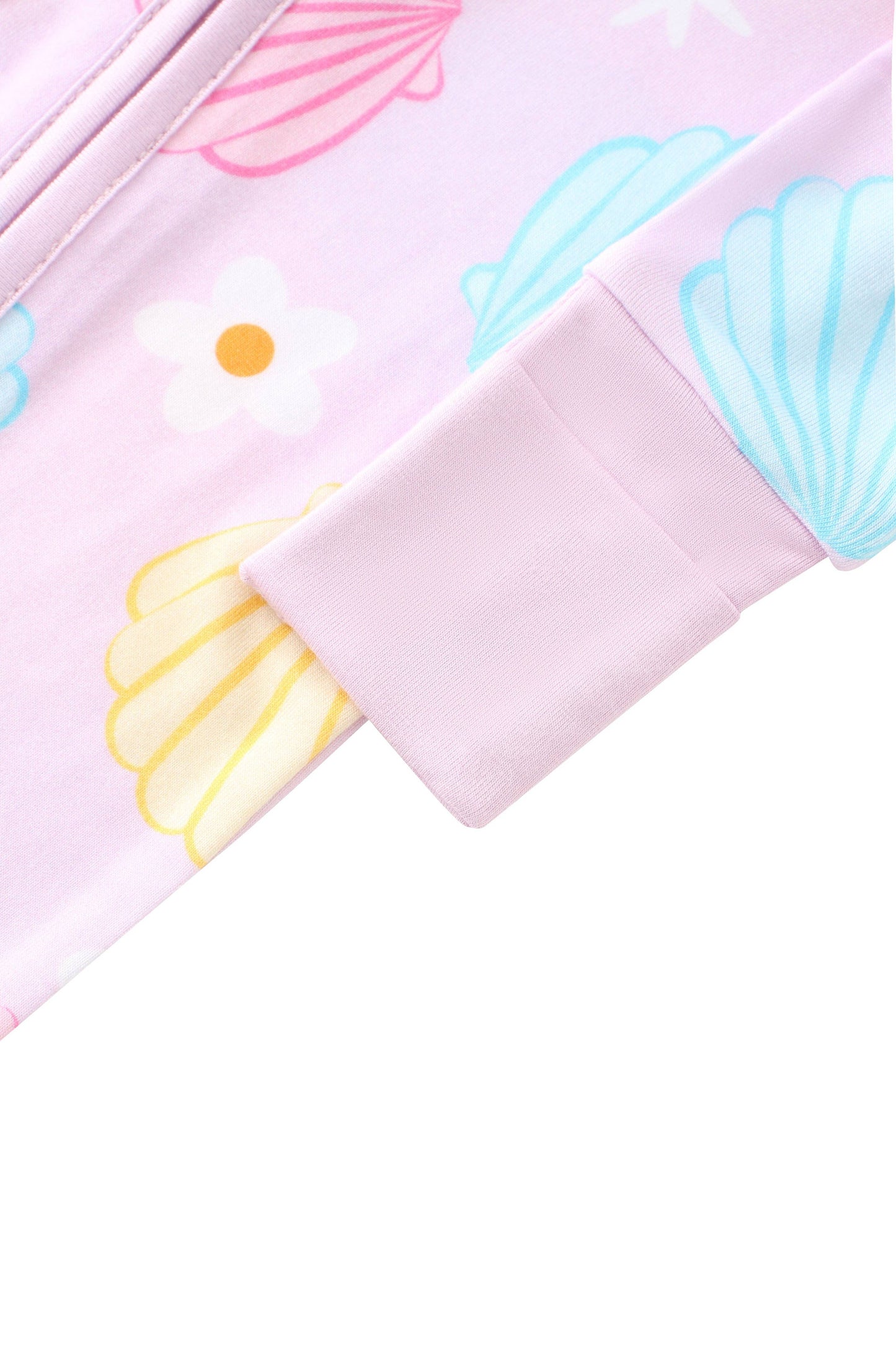 Posh TOT Pastel Seashell Bamboo Baby Convertible Zippy Romper