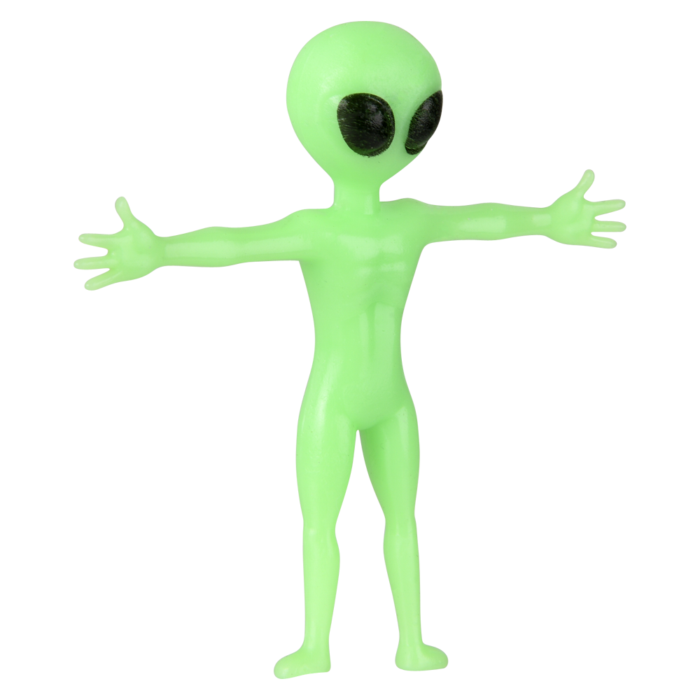 (T) 2.25" GLOW IN DARK STRETCHY ALIEN 48CT