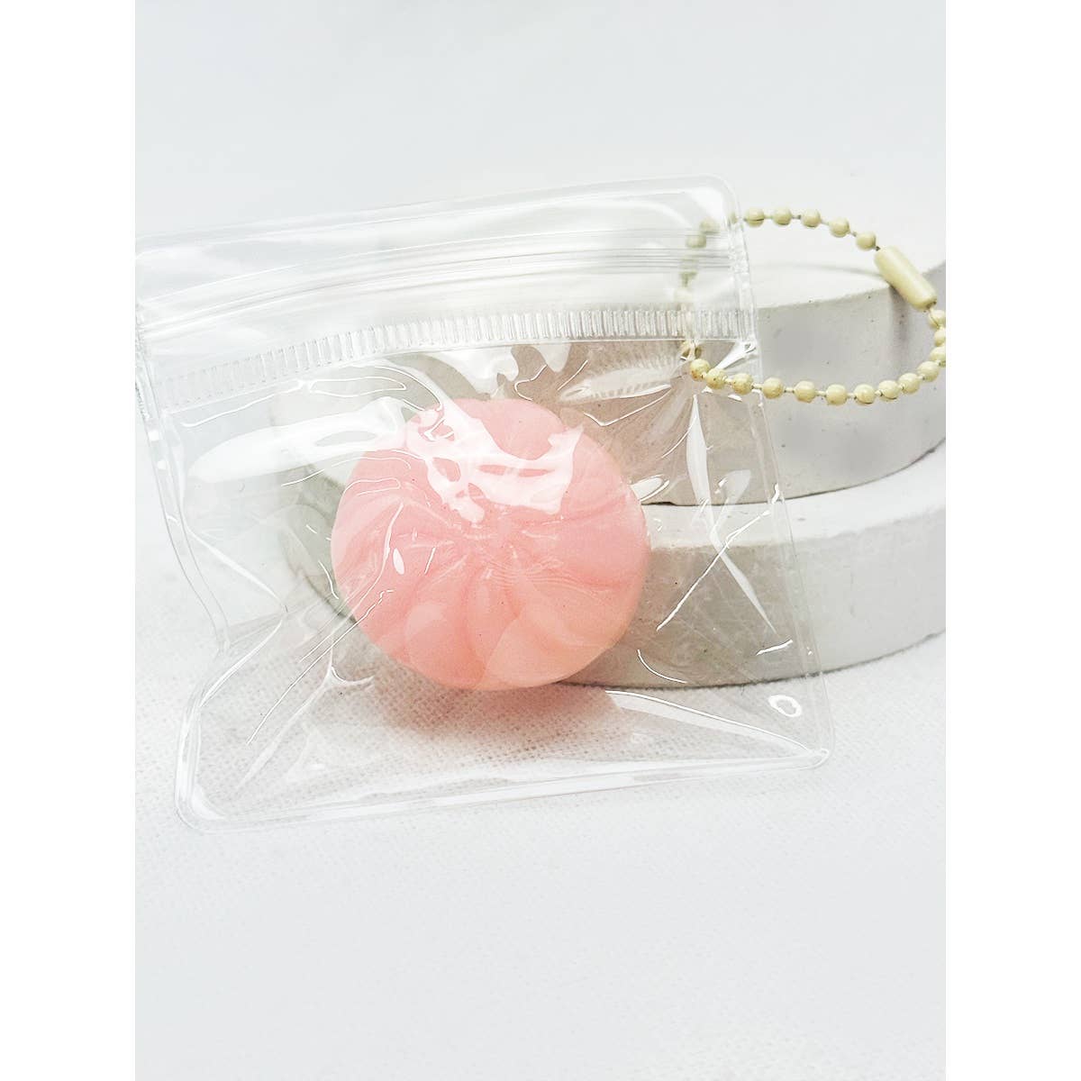 24 pcs Mini Dumpling Squishy with Key Ring Toy Box