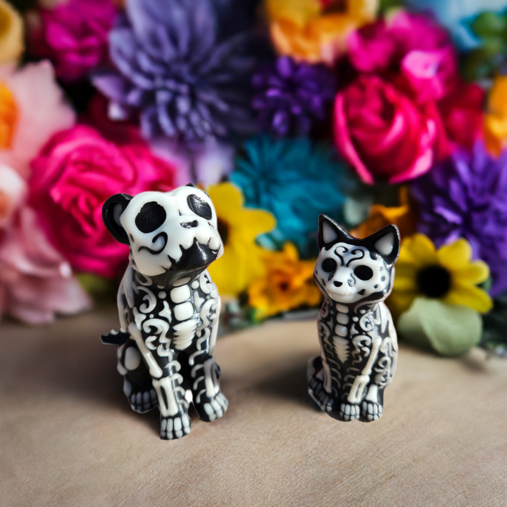Glow-in-the-Dark Day of the Dead Animal Figurines