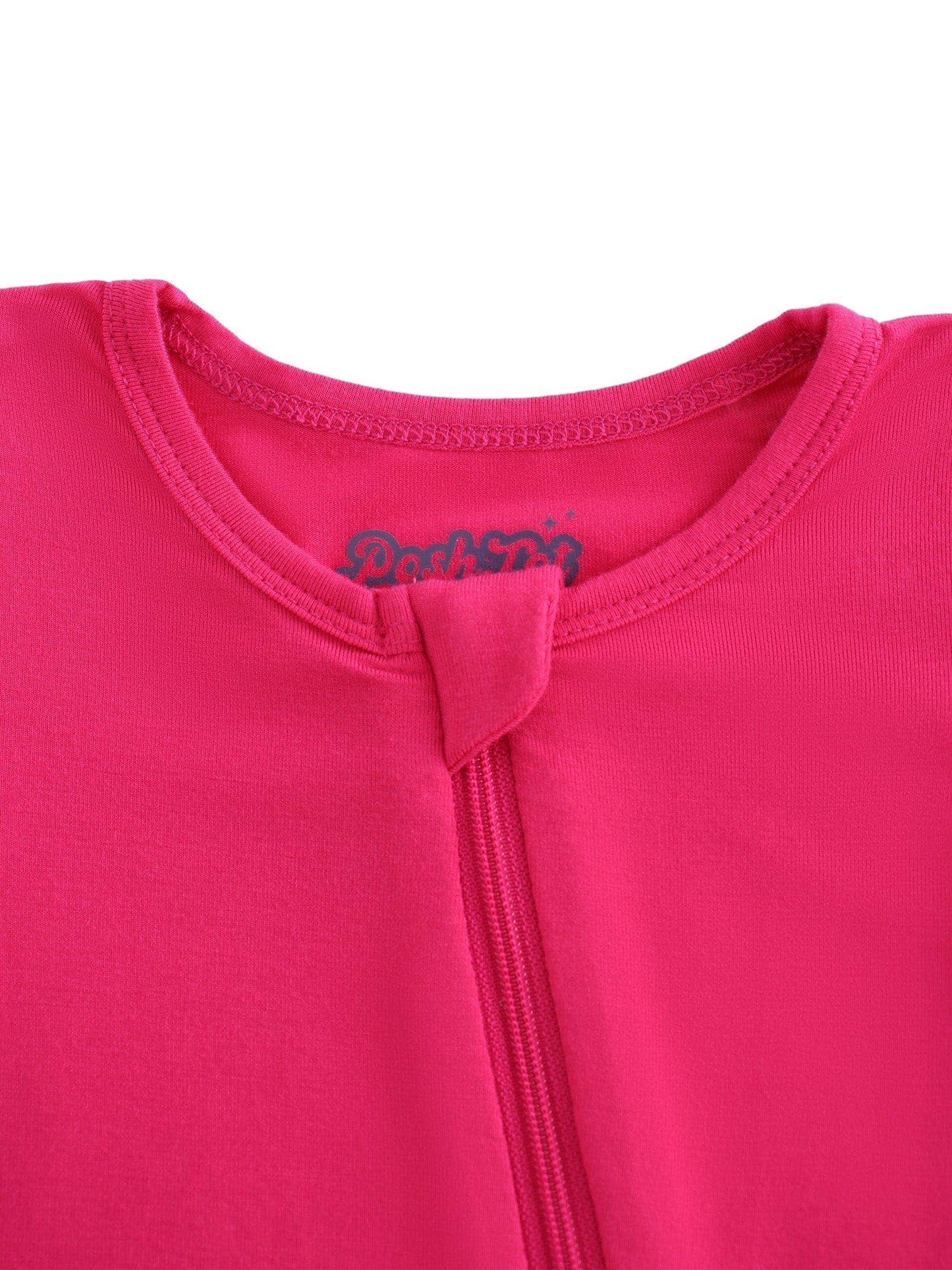 PoshTOT Hot Pink Bamboo Baby Convertible Zippy Romper