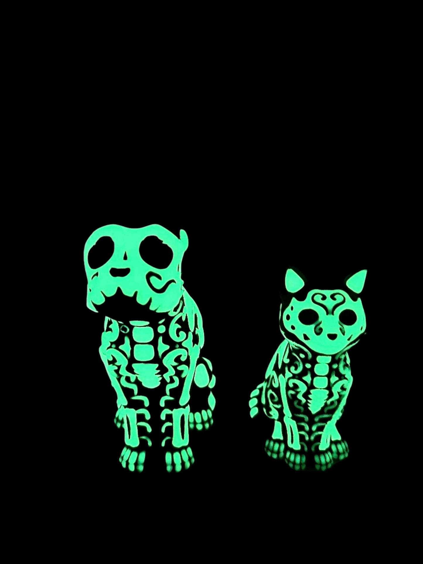Glow-in-the-Dark Day of the Dead Animal Figurines