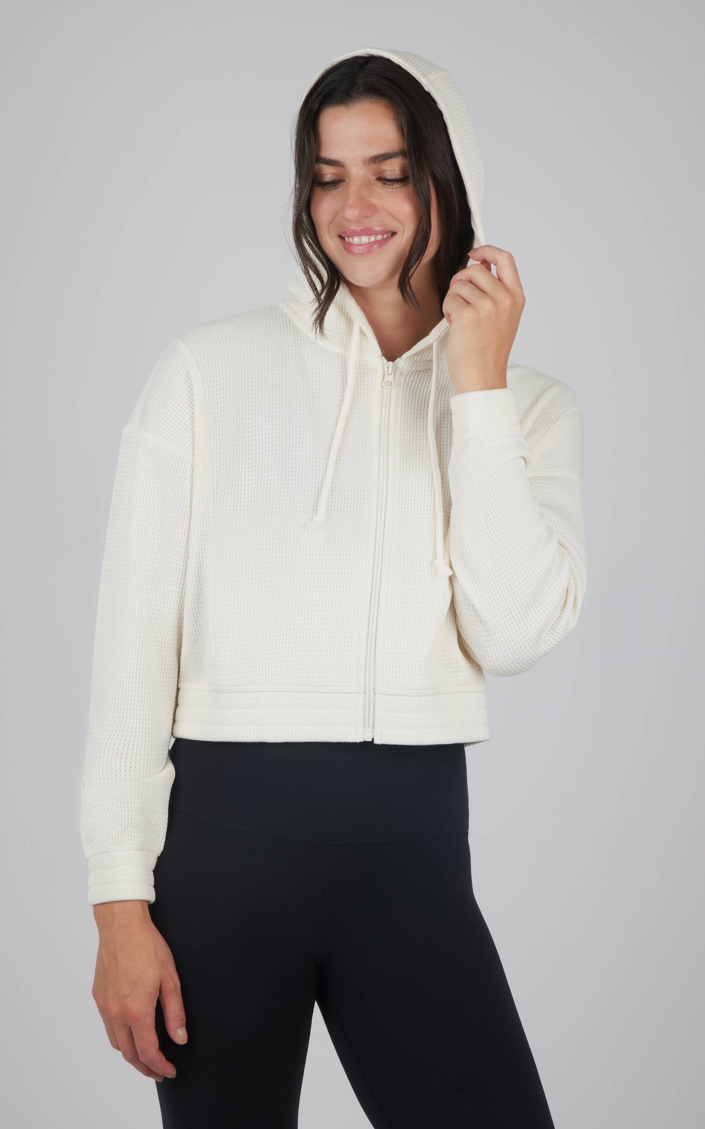 Women's Brushed Inside Waffle Hoodie Jacket