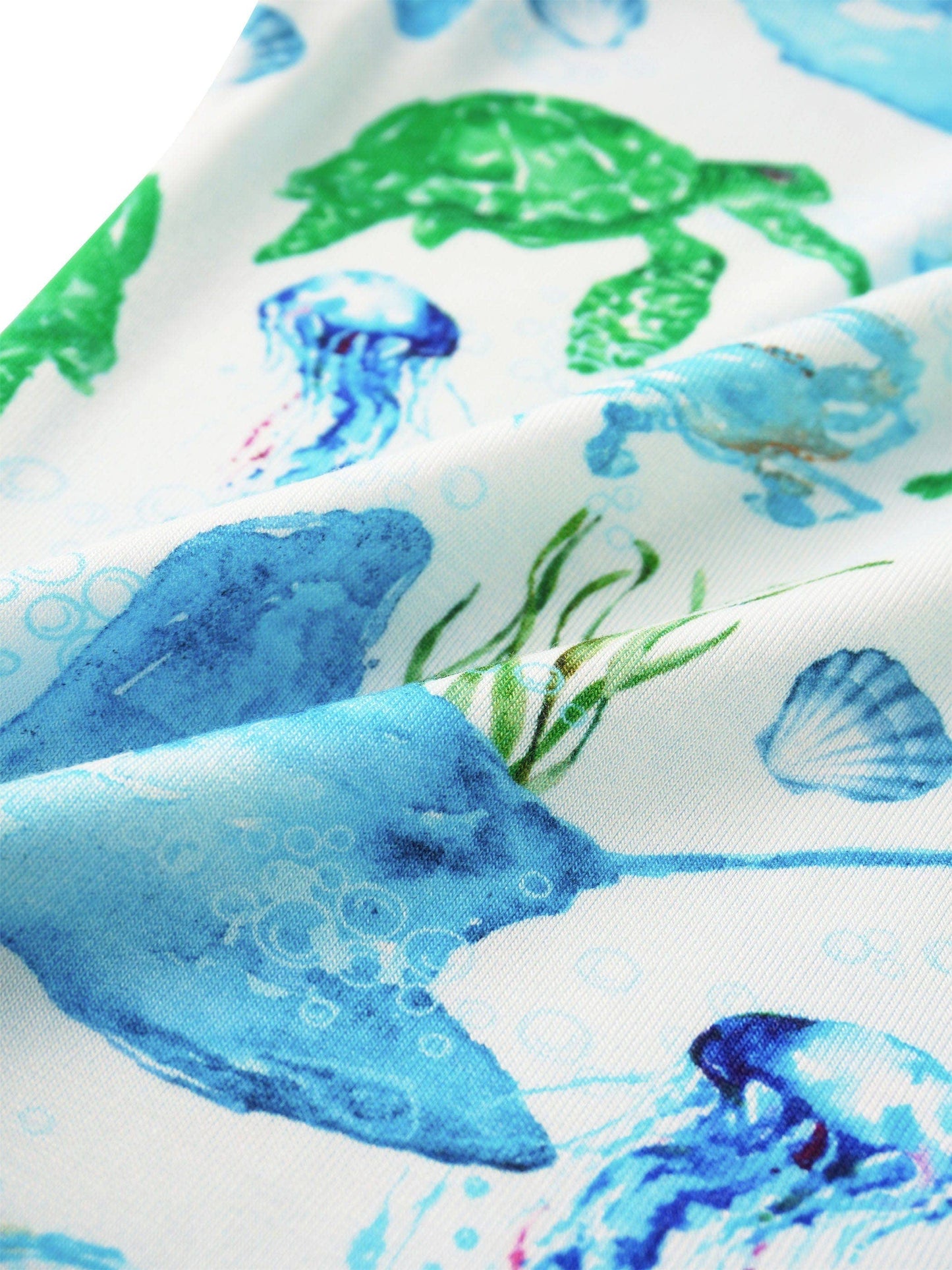 PoshTOT Sea Turtle Baby Convertible Zippy Romper