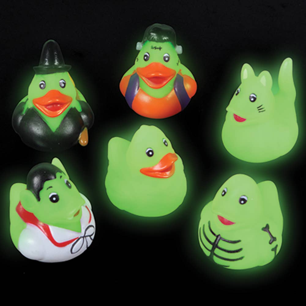 1.5"MINI GLOW IN DARK HALLOWEEN DUCKIES