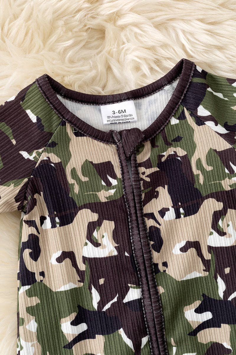 Green gone fishing printed baby romper. RPB60250 SOL