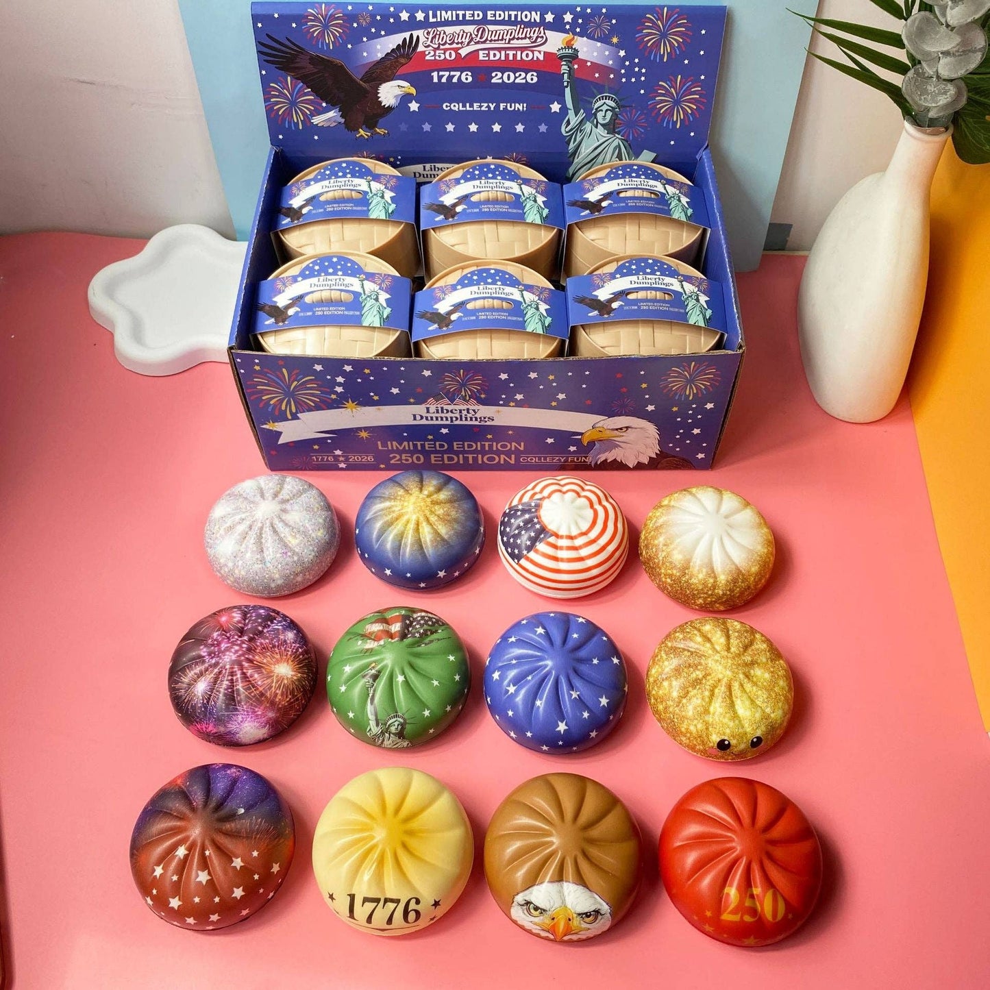 4th of July Dumpling Shape Squishy USA Theme Gift Box