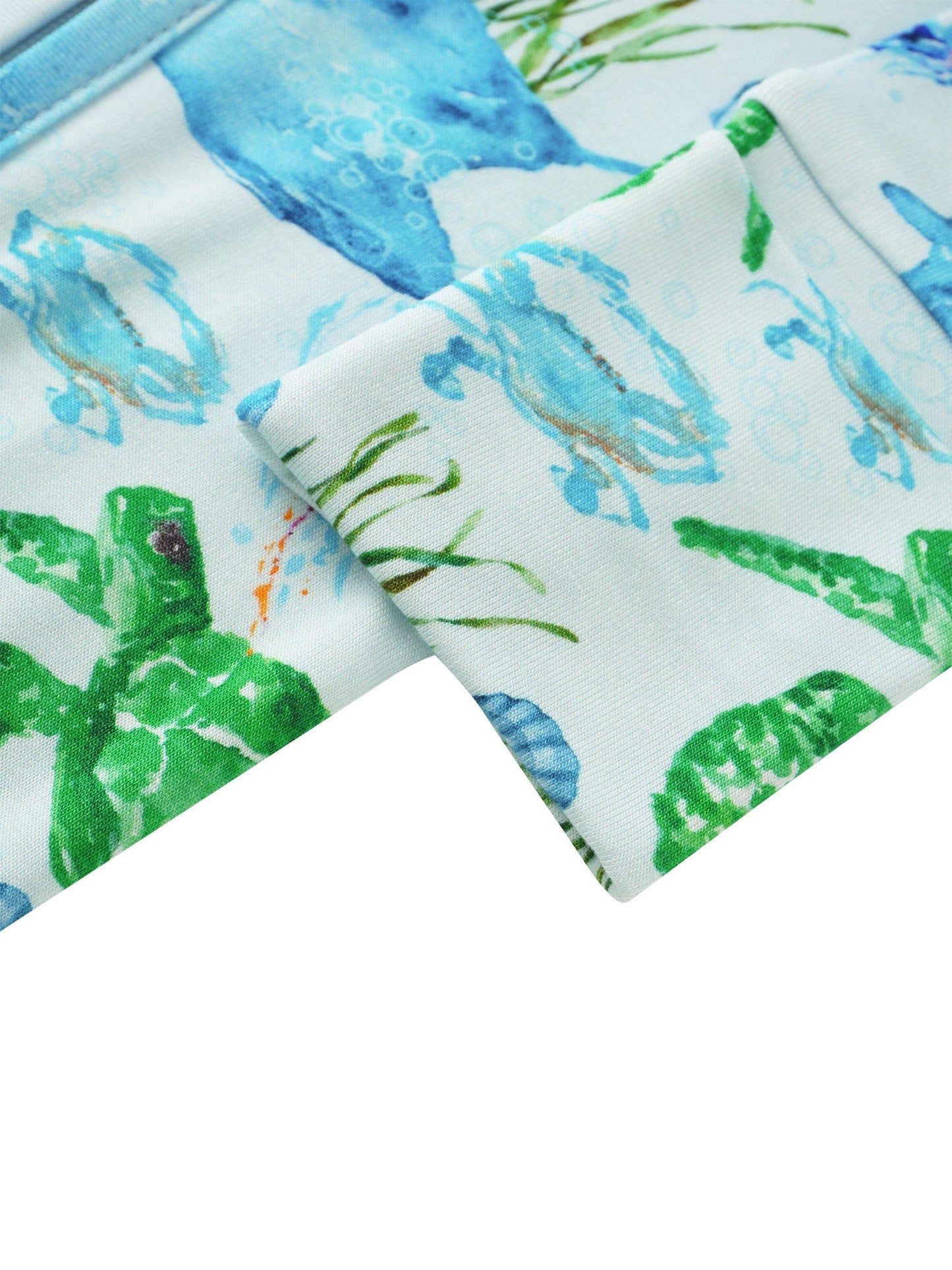 PoshTOT Sea Turtle Baby Convertible Zippy Romper