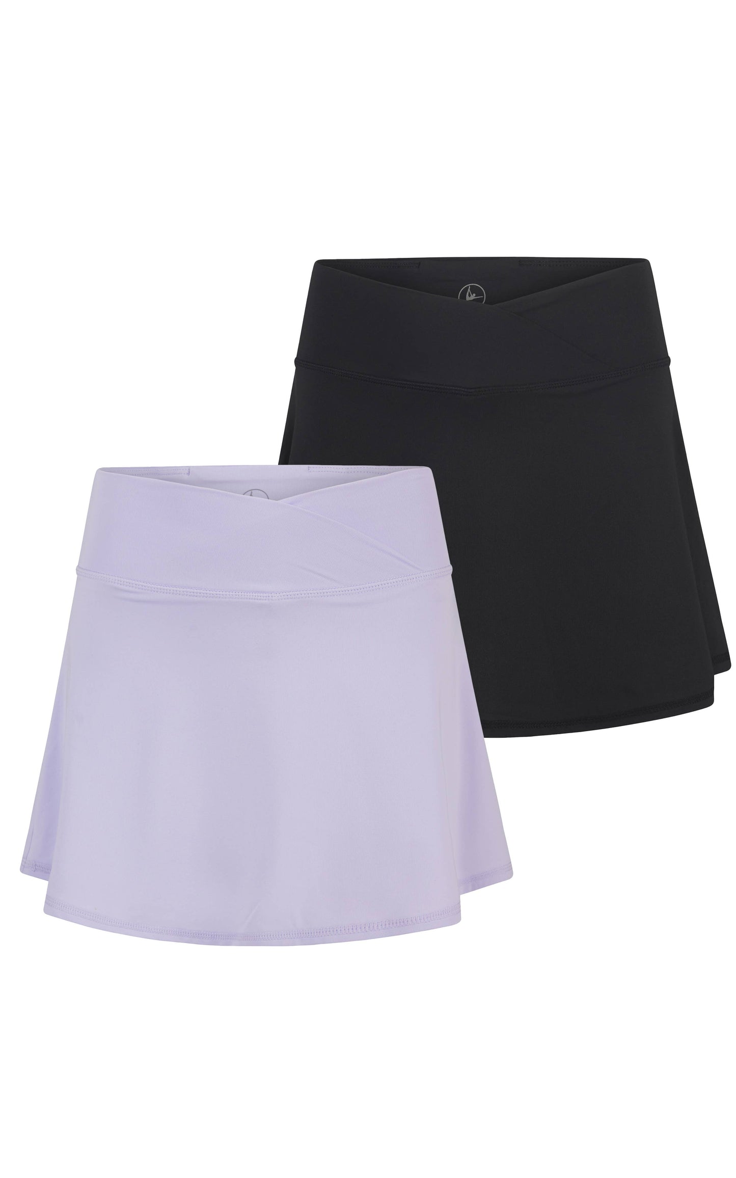 2 PC Pack - Girls Crossover Waistband Tennis Skirt (Skort)