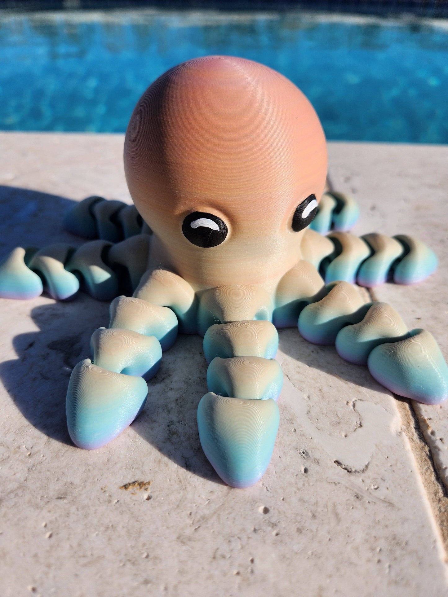 Rainbow Octopus with Articulated Tentacles