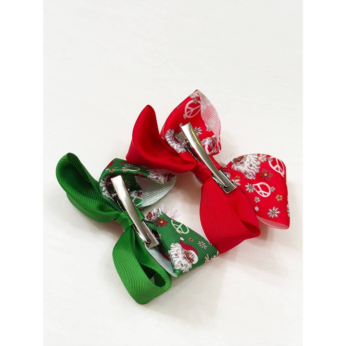 Reindeer Christmas Theme Hair Bow Clip Set