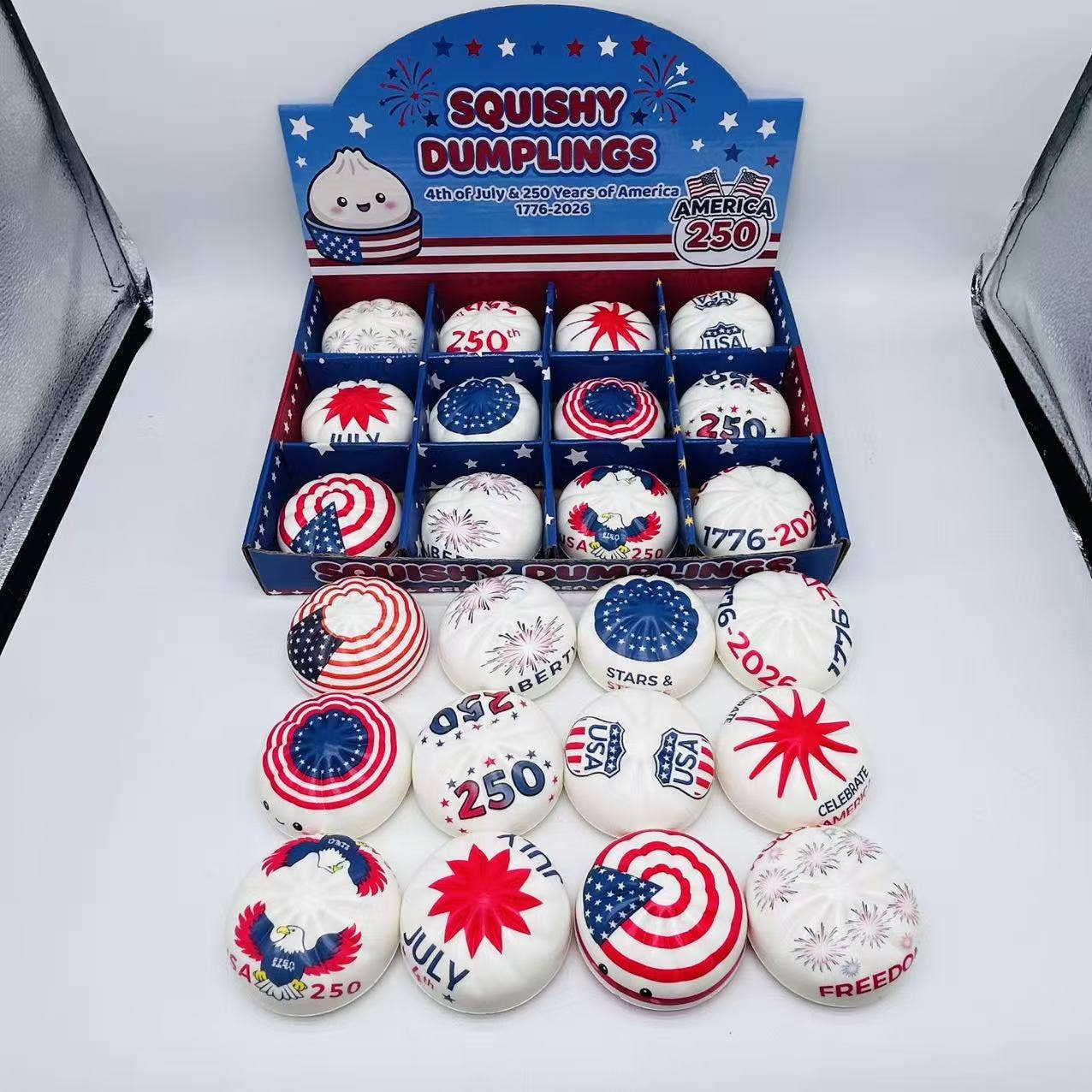 4th of July Dumpling Shape Squishy USA Theme Gift Box