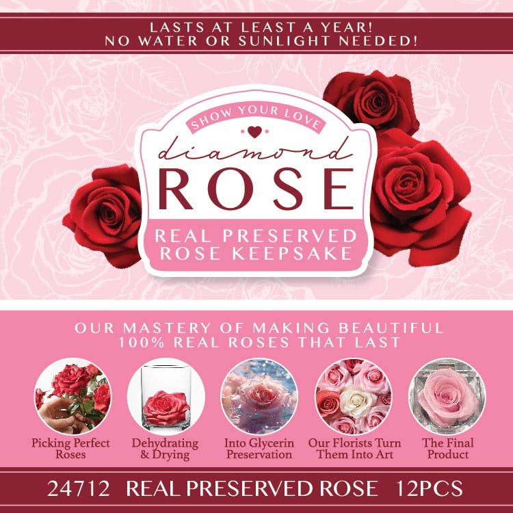 Artisanal Preserved Eternal Rose Bulk Closeout Assortment