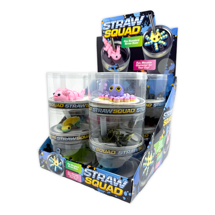 Straw Toppers 3D Printed Decoration Assortment - 12/Display
