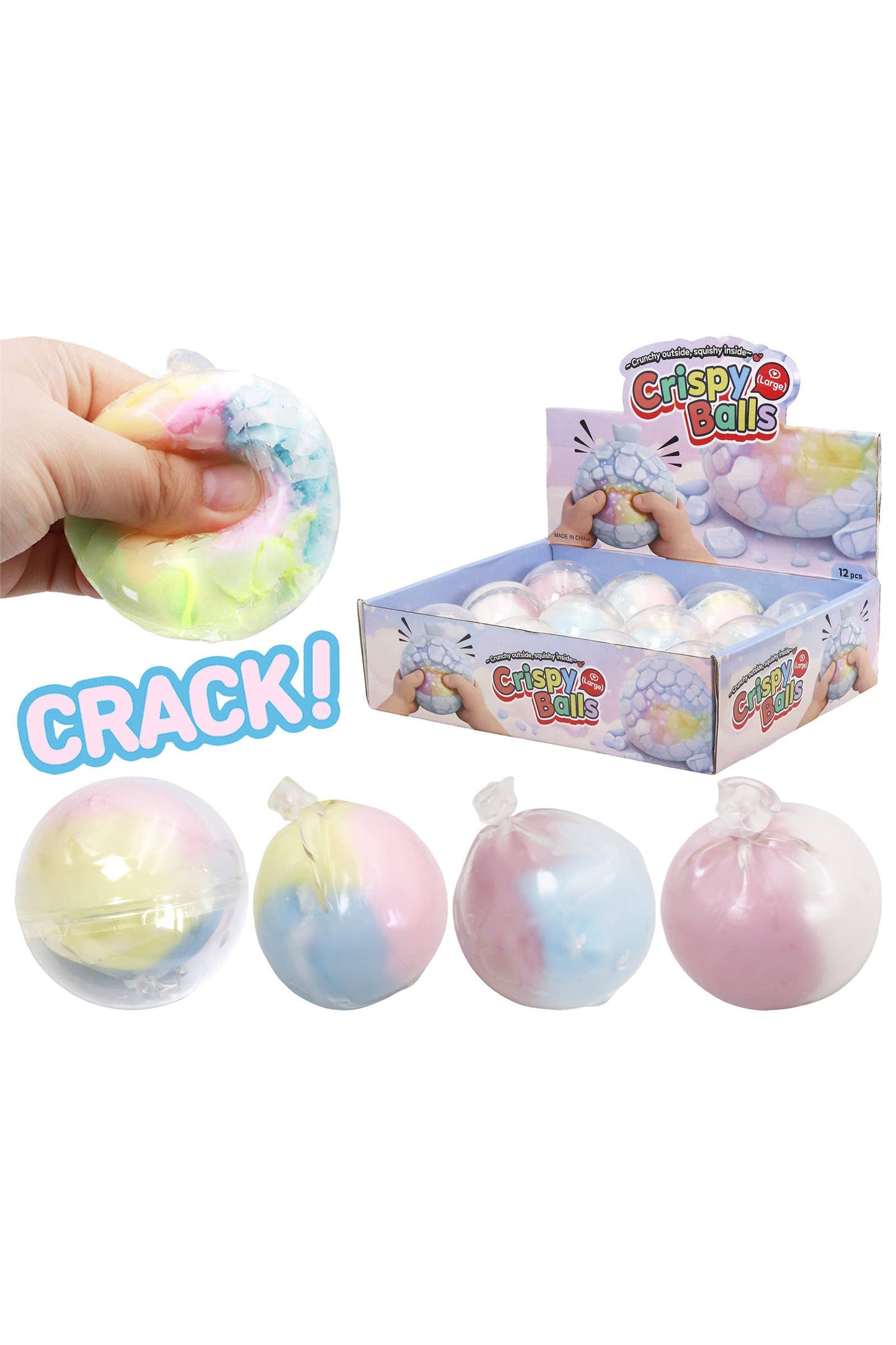 Pastel Multicolor Variety Crispy Cracking Clay Squishy Ball