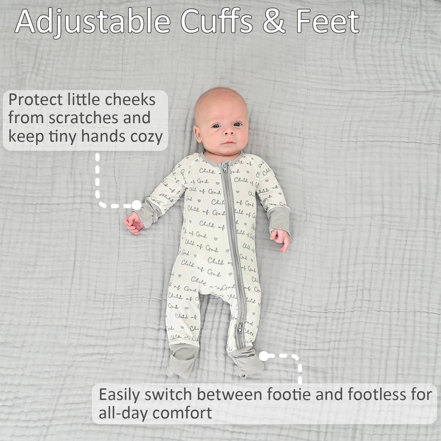 Bamboo Baby Convertible Zipper Pajama Child Of God