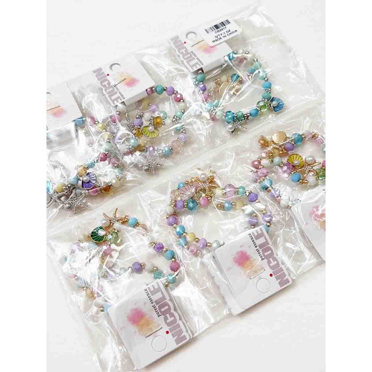 Starfish and Shell Detailed Stretch Bracelets
