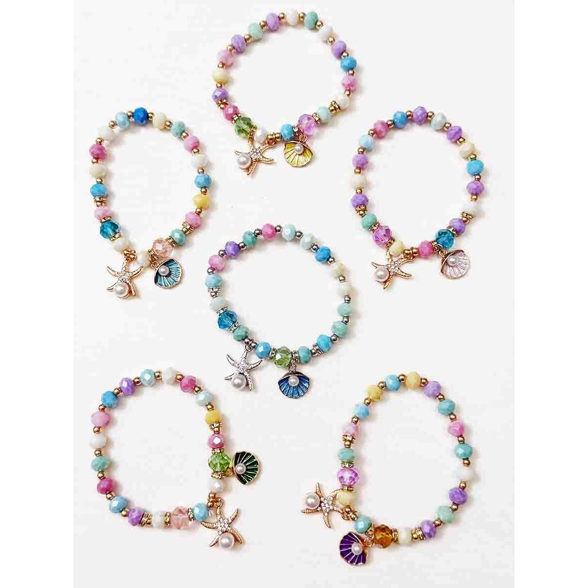 Starfish and Shell Detailed Stretch Bracelets