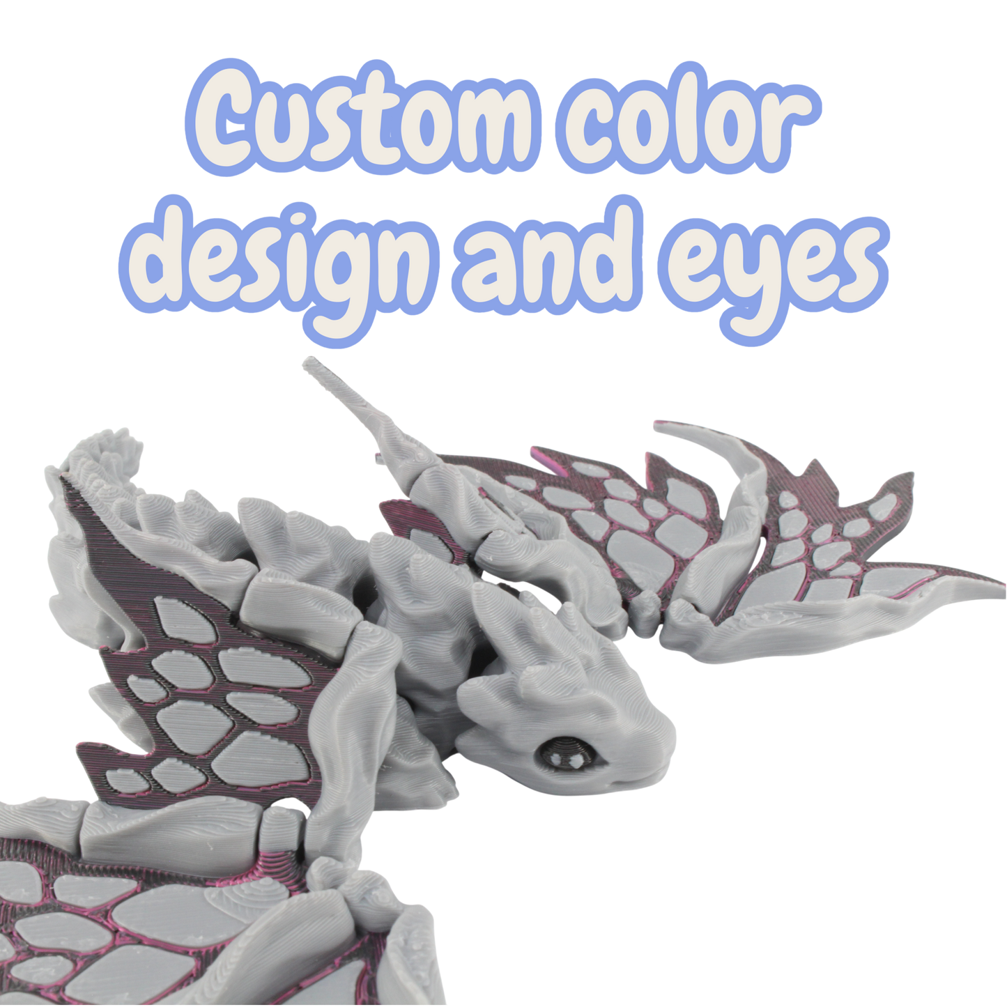 3D Printed Stone Dragon - Articulated and Moveable Wings