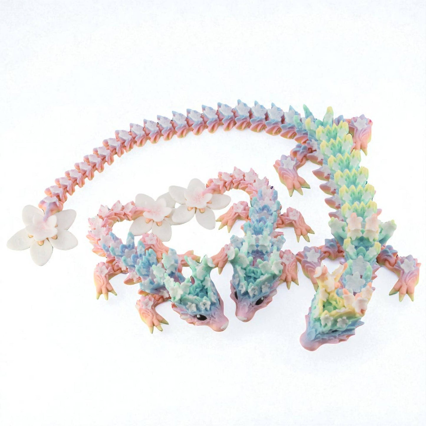 3D Printed Rainbow Blossom Dragon, 3D Printed Dragon