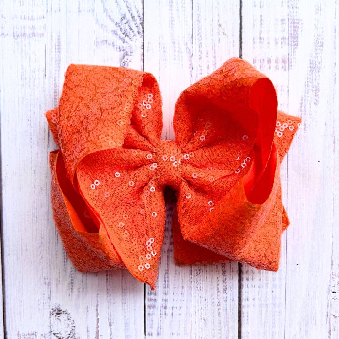6.5" Double layer sequins hair bows. 4pcs/$10.00 DBW-2 (Added Inventory💖
