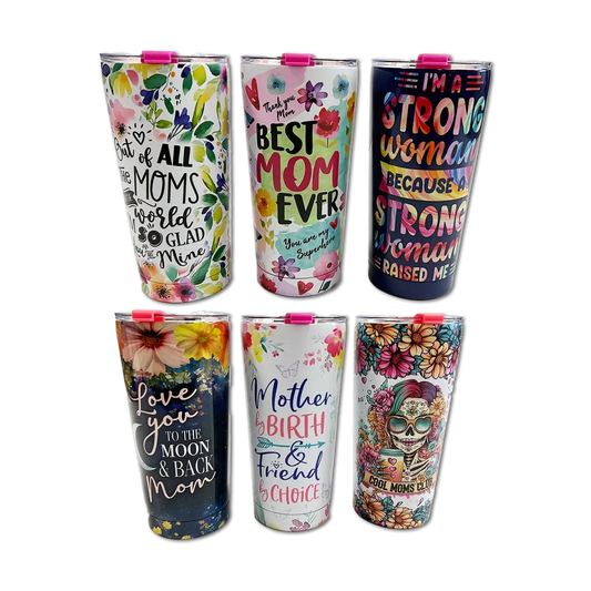 Mother's Day 20oz Tumbler Cup Assortment - 6/Pack