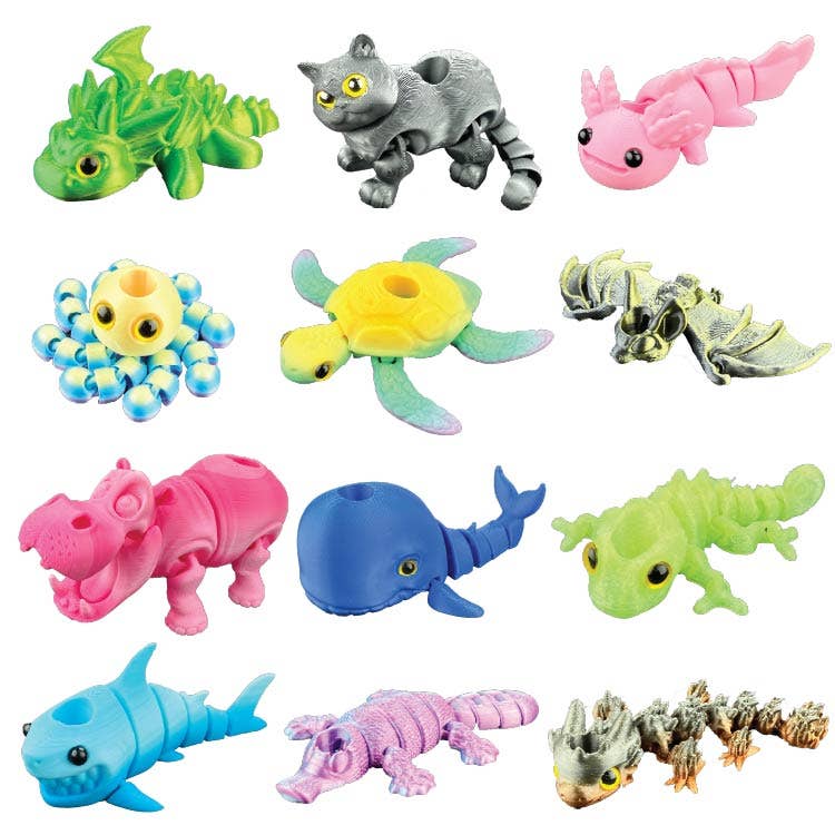 Straw Toppers 3D Printed Decoration Assortment - 12/Display