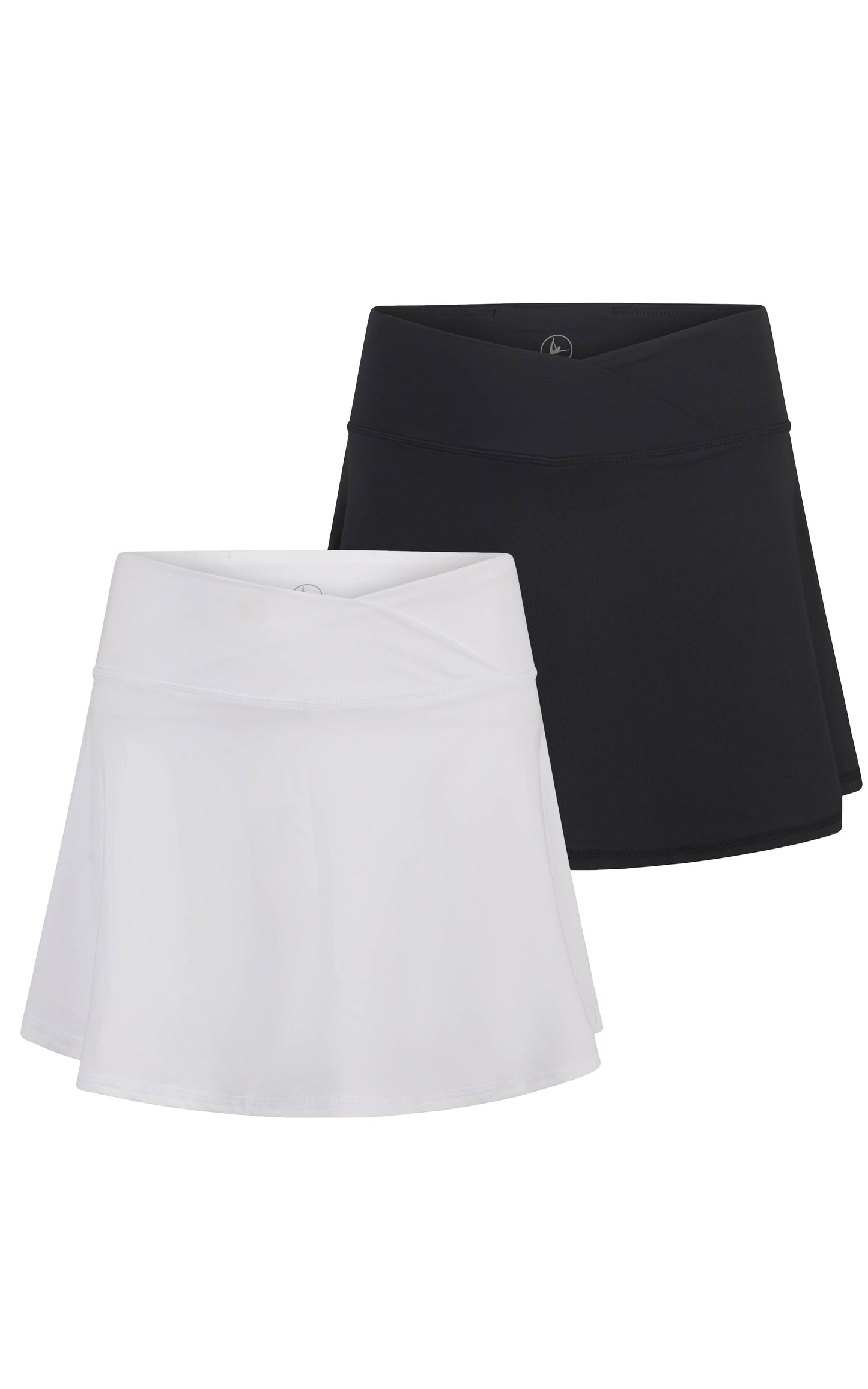 2 PC Pack - Girls Crossover Waistband Tennis Skirt (Skort)