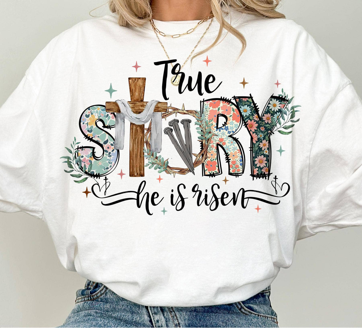 True Story He is Risen Shirt, Easter Christian Bible Verse