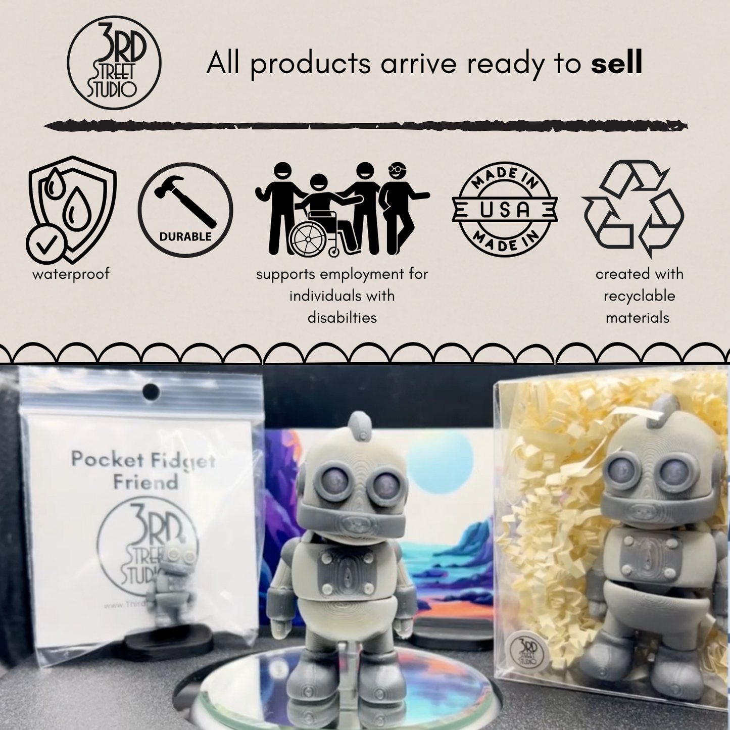 Robot - Fidget Friend - Includes Play Scene