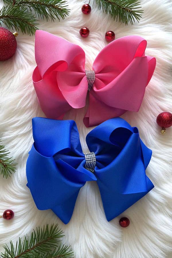 White double layer rhinestone bow (set of 4pcs for $10.00)