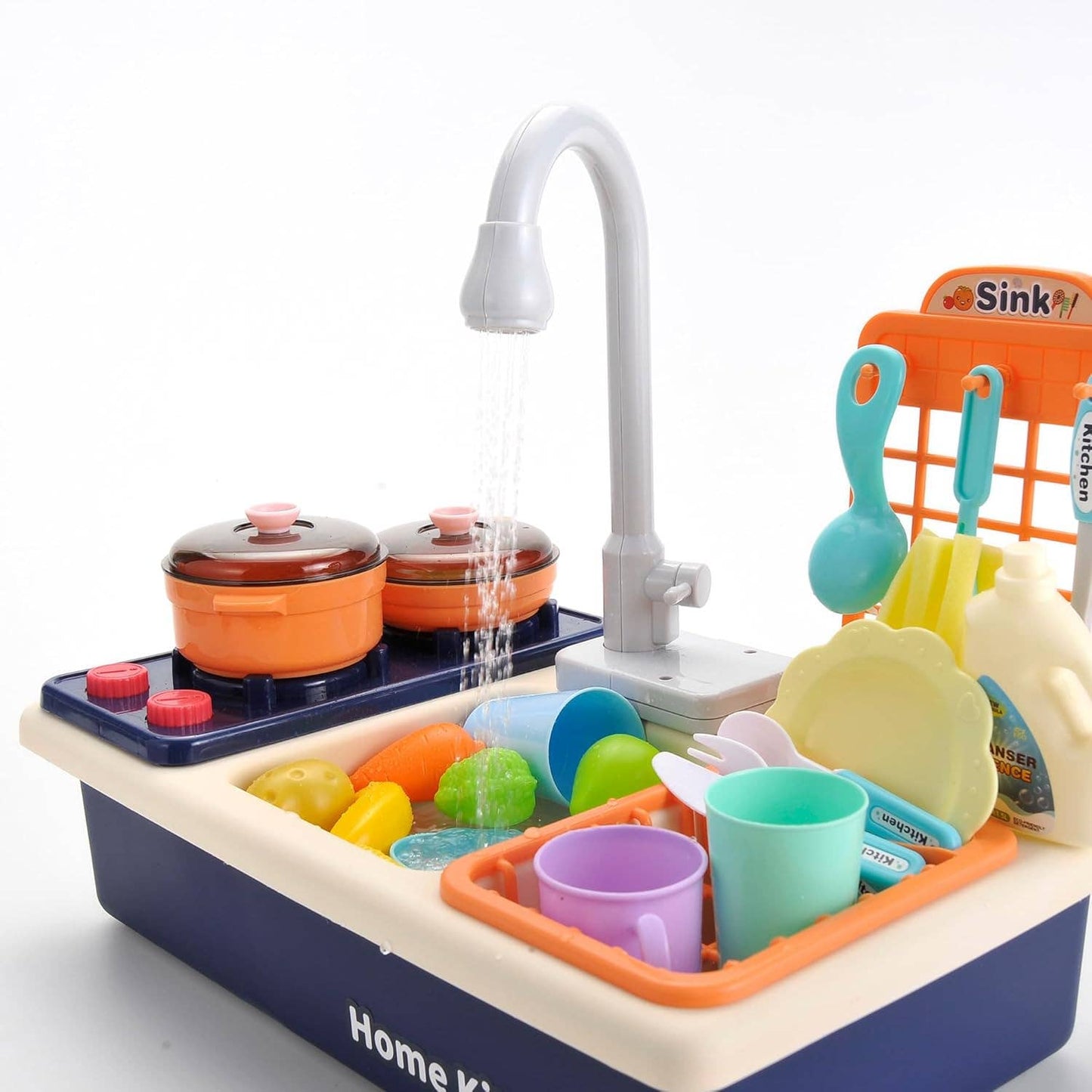 Cute Kitchen Sink Toys w/Cooking Stove Play Set
