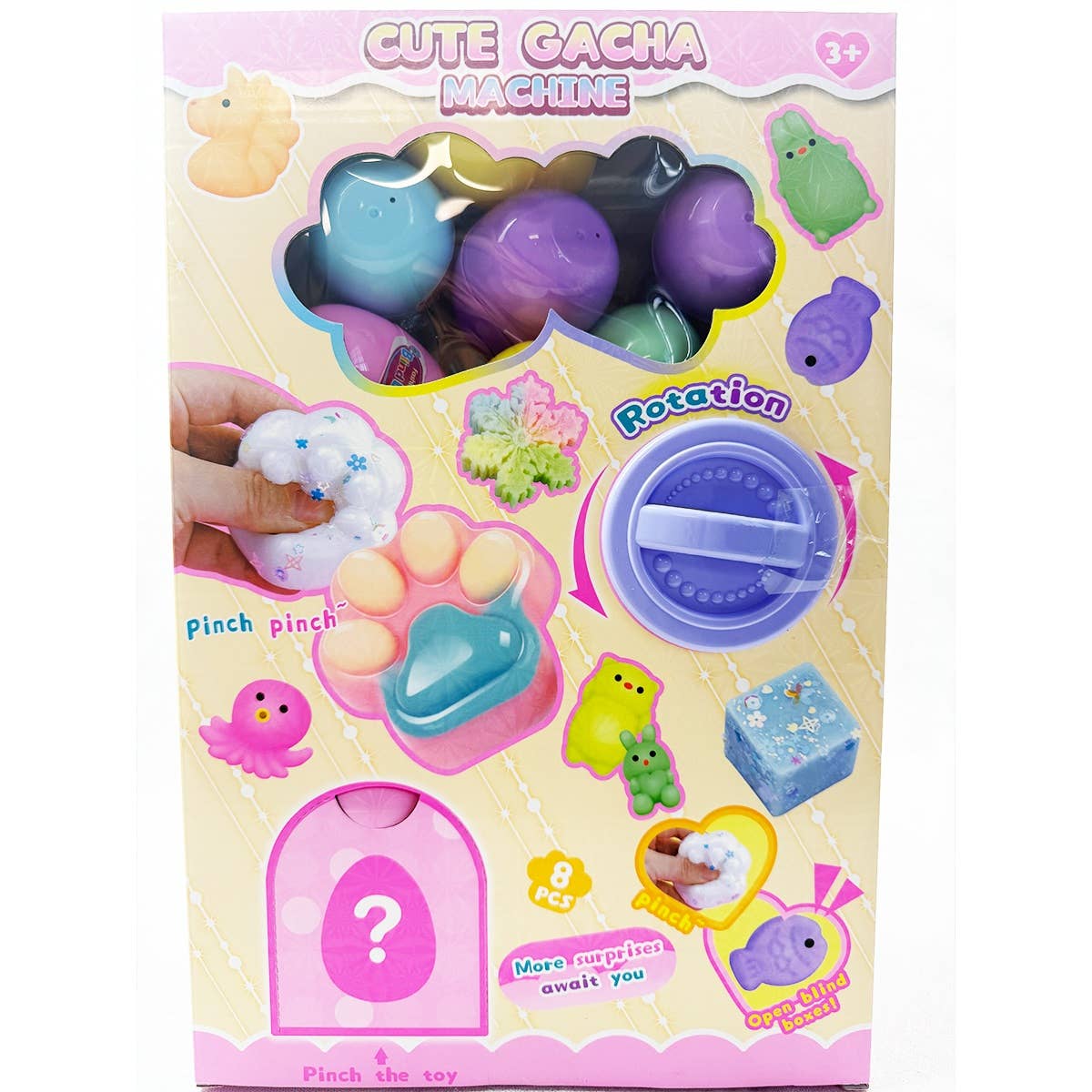 Cute Gacha Machine Squishy Toy Set