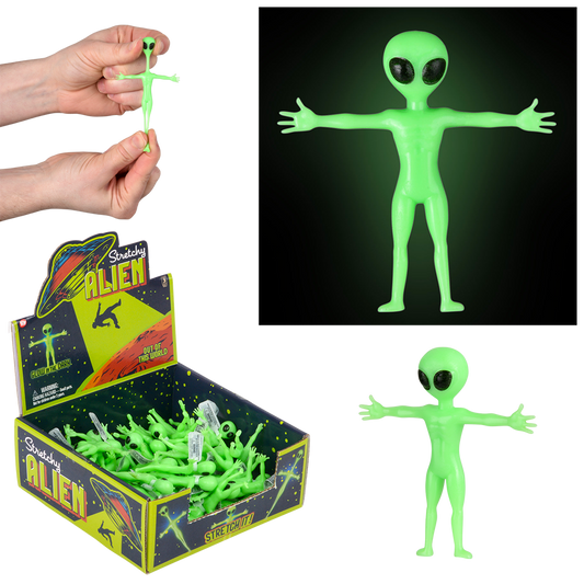 (T) 2.25" GLOW IN DARK STRETCHY ALIEN 48CT