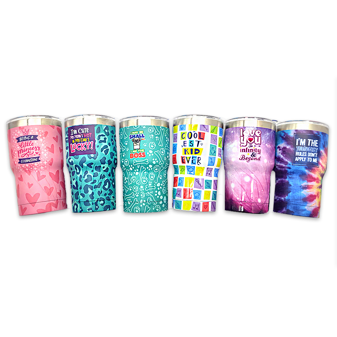 Kids 12 oz Insulated Cup With Lid & Straw Assortment - 6/Pk