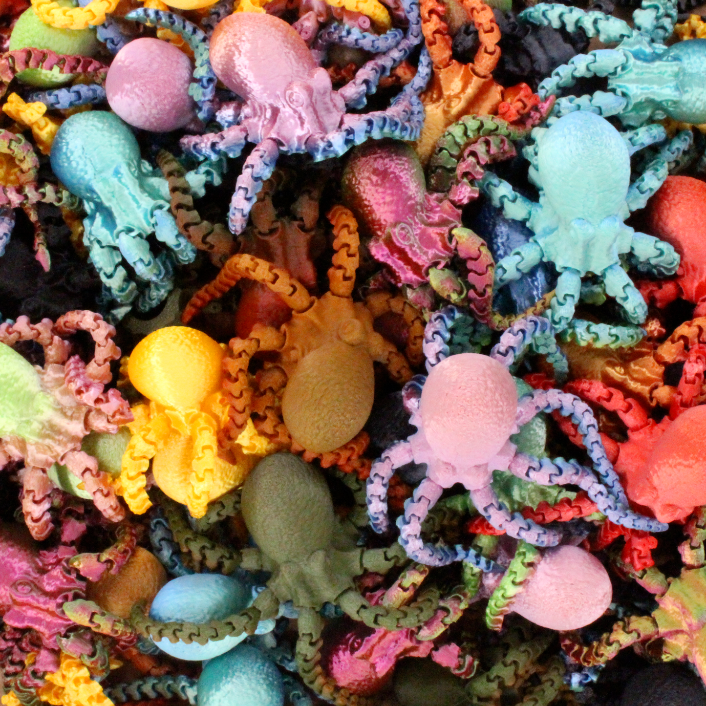 3D Printed Articulated Octopus Fidget Toys Mix Color