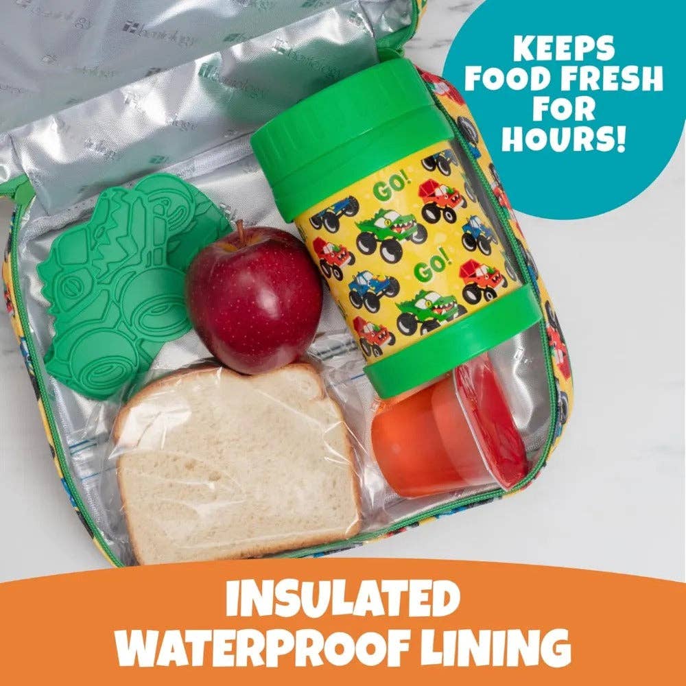 3-in-1 Lunch Kit: Bag, Food Jar, Ice Pack - Monster Truck
