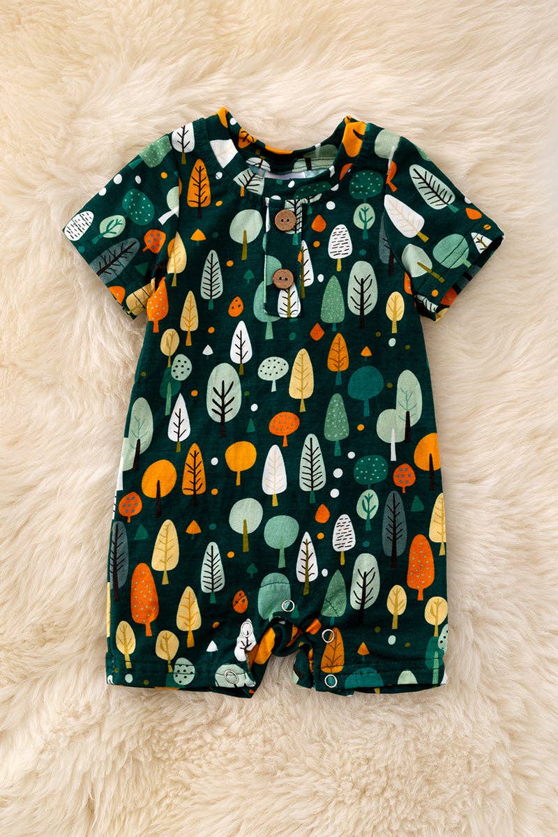 🎍Bamboo made tree printed baby romper.